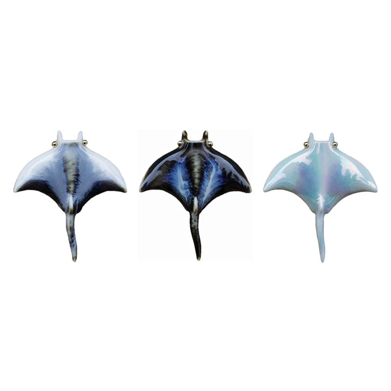 Handmade Ceramic Manta Brooch