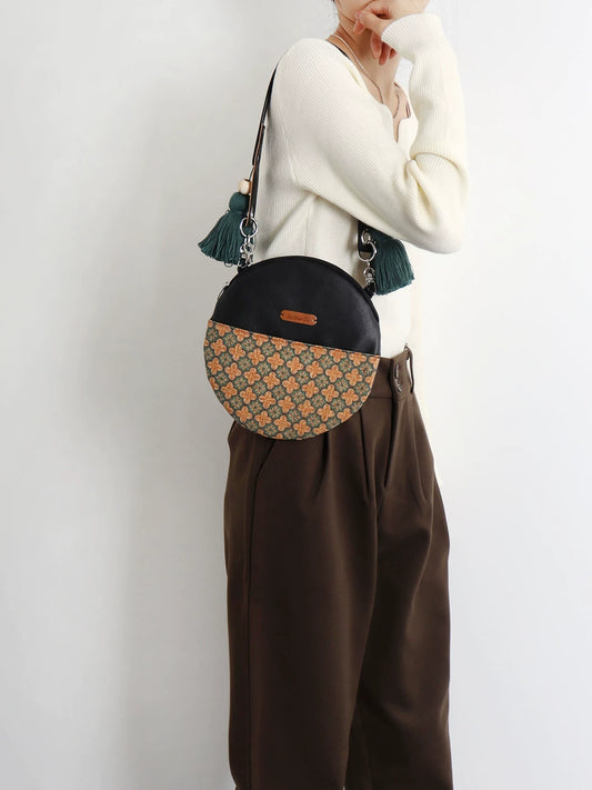 Vintage Floral Round Crossbody Bag |  | Three Fleas