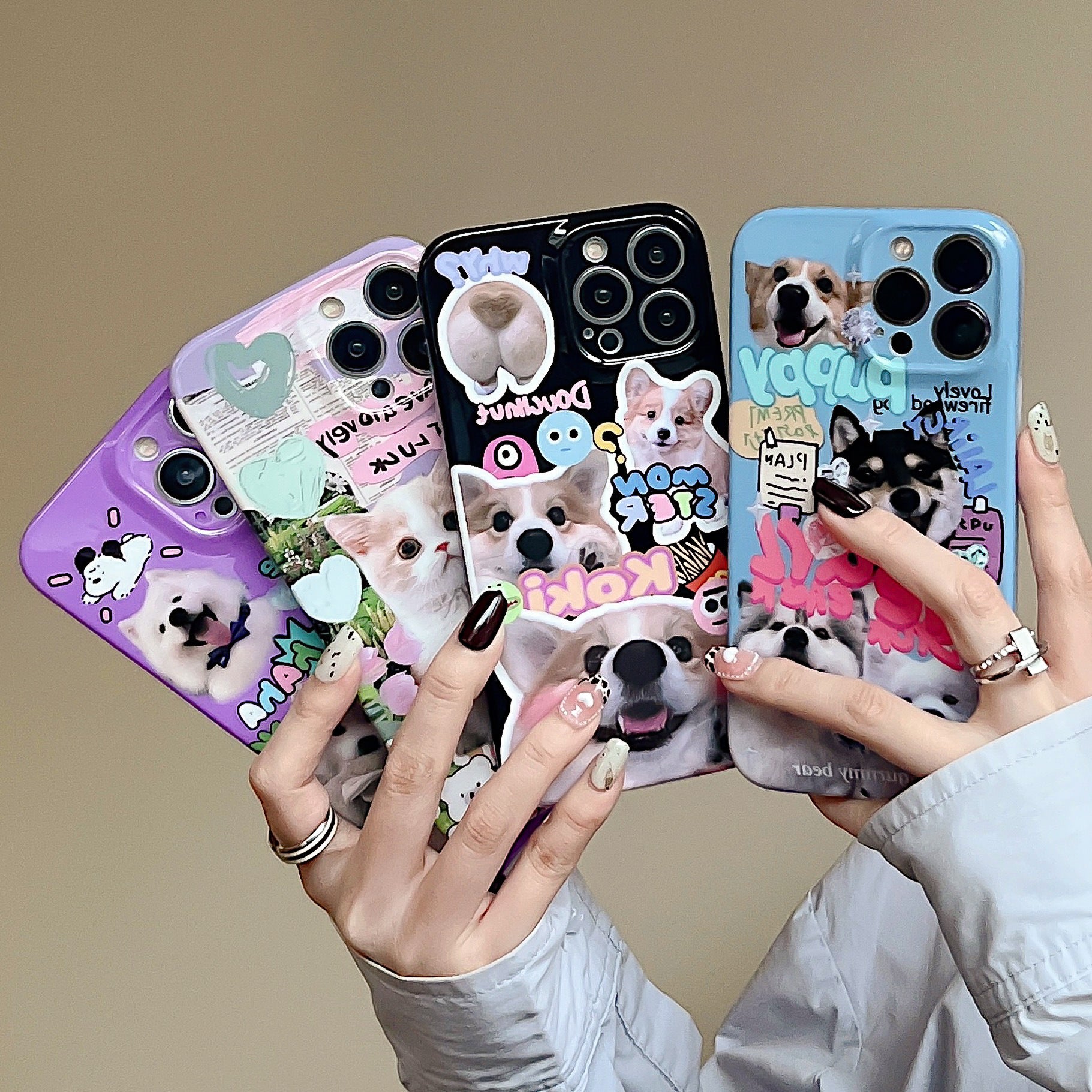 [ Meme Case ] Lovely cats and dogs phone case | phone accessories | Three Fleas