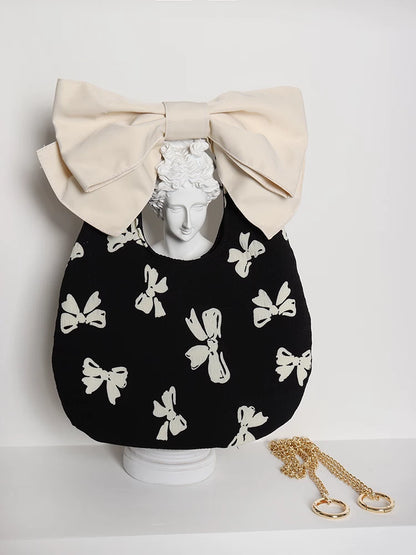 Bow-Print Convertible Handbag