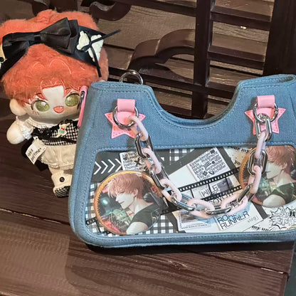 Y2k Pink Star Denim Ita-bag