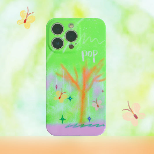 「Original」Crayons butterfly and stars tree phone case