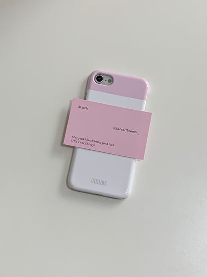 Pink and White Simple Phone Case