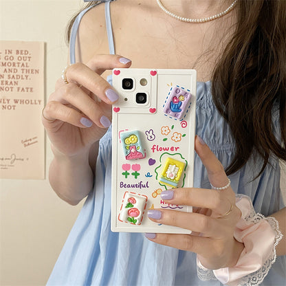 Square 3D Card Flower Phone Case