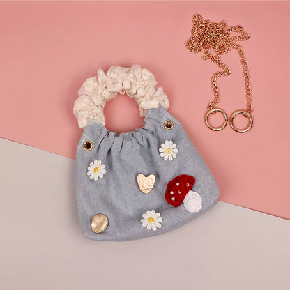 Denim Mushroom & Daisy Handbag |  | Three Fleas