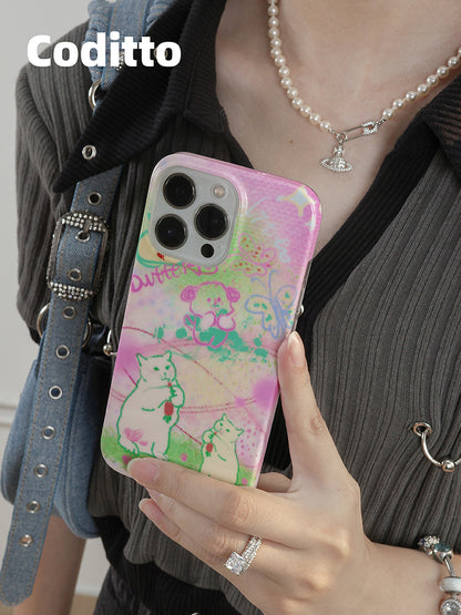 Sketch Eat Carrot Cat Pink Phone Case