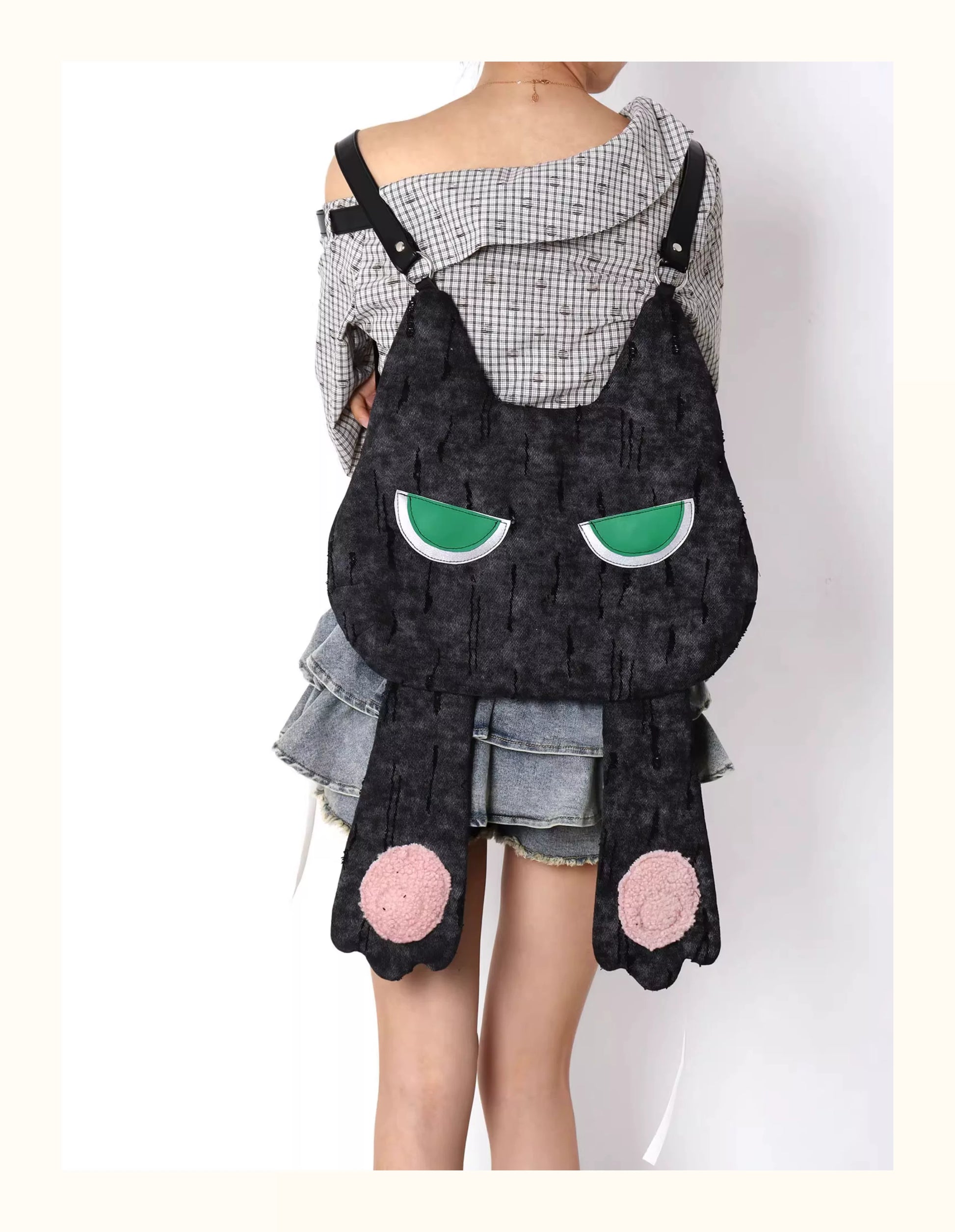 Grumpy Black Cat Convertible Backpack | Bag | Three Fleas