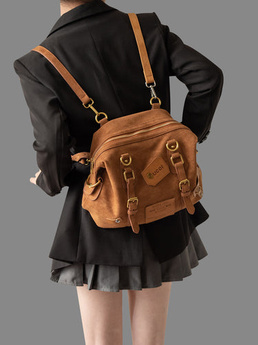 Retro Patch Rivet Shoulder Bag