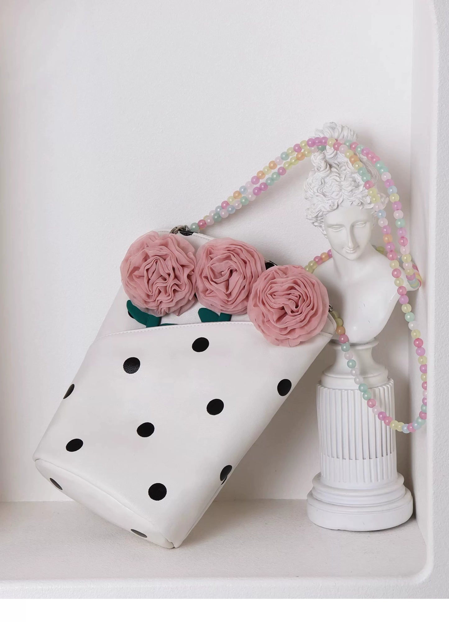 Polka Dot Rose Bucket Bag |  | Three Fleas