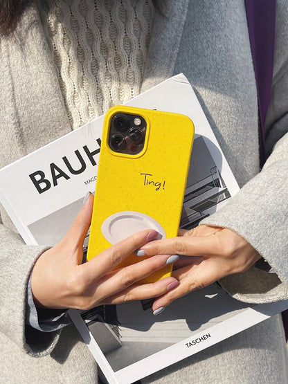 Empty Plate Degradable Yellow Phone Case