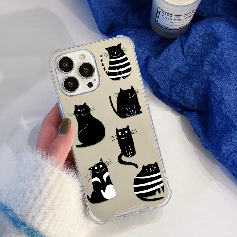 Black cats mirror phone case