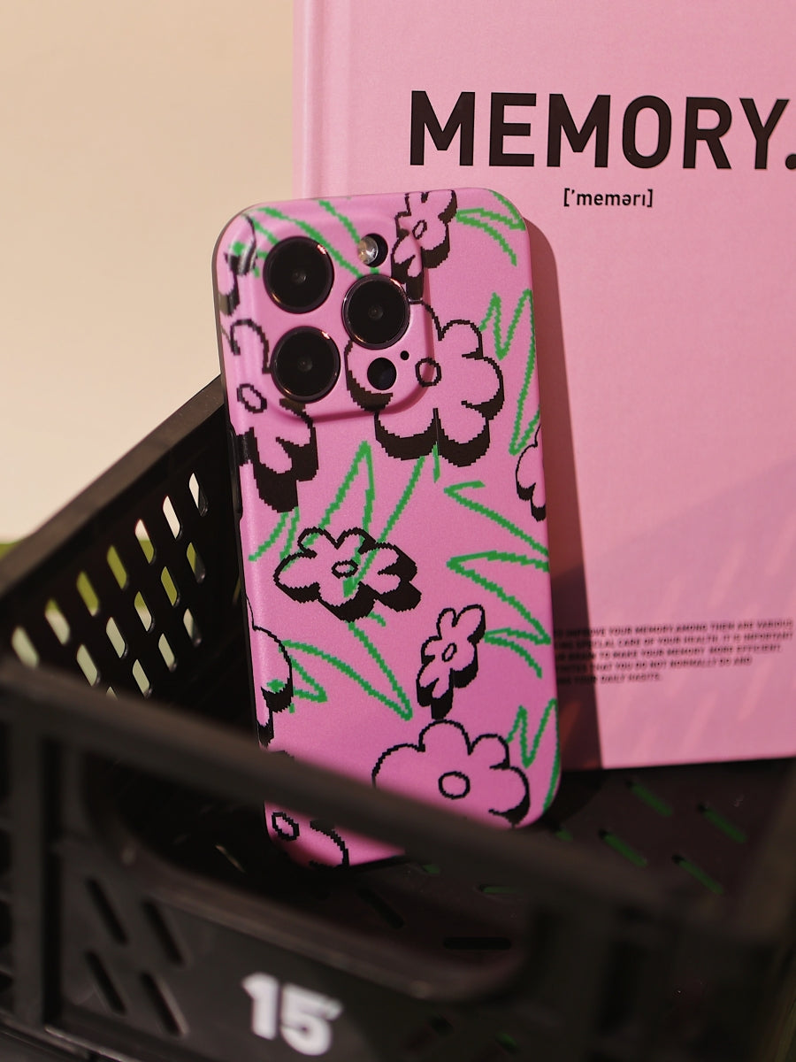 Pixel Flower Phone Case