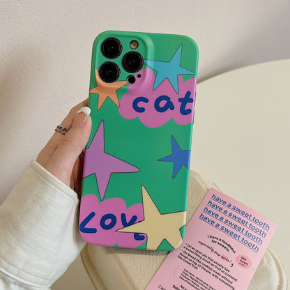 Stars and cats matte phone case with bracket
