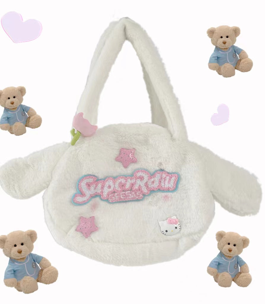 Fluffy White Puppy Tote