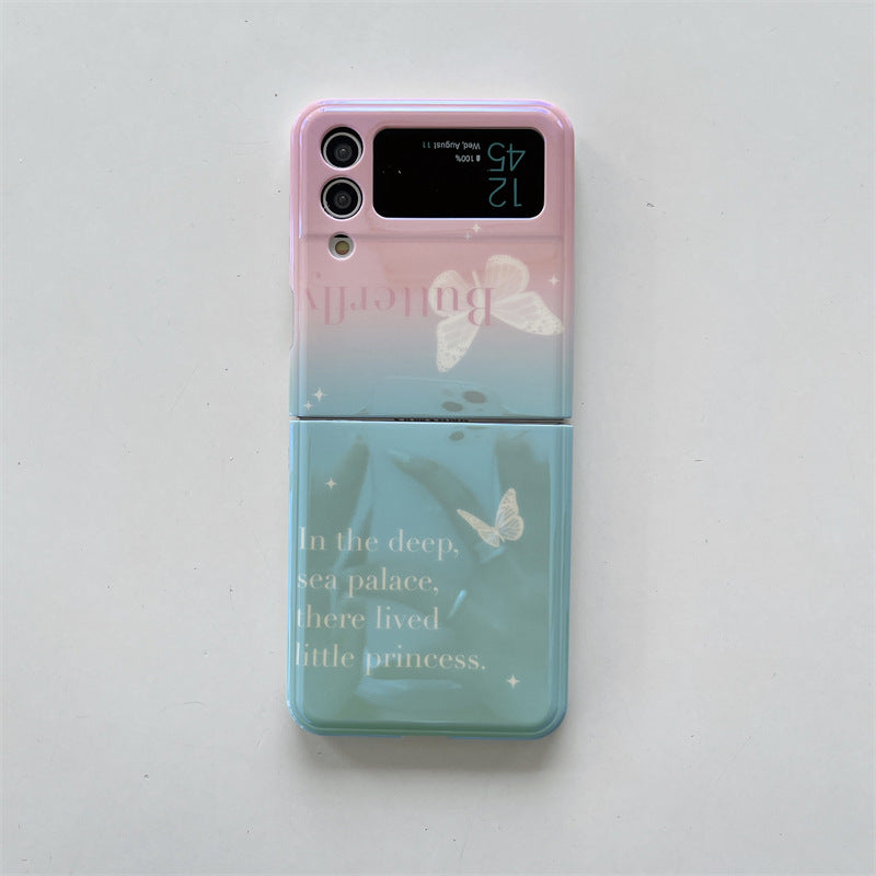 Pink Green Butterfly Galaxy Z Flip3/4 Phone Case