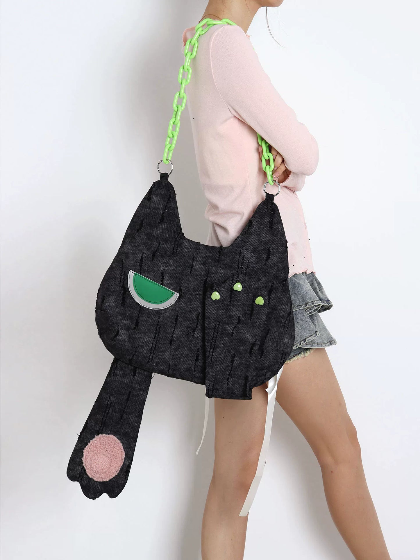 Grumpy Black Cat Convertible Backpack | Bag | Three Fleas