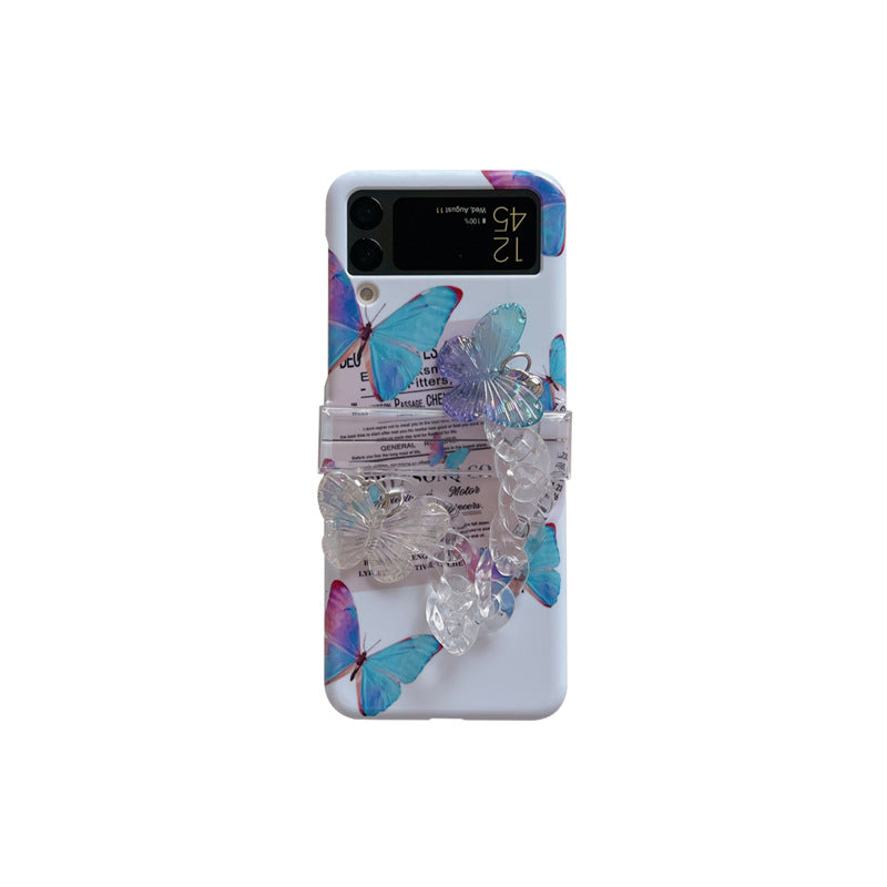 Fluorescent blue butterfly Galaxy Z-Flip3/4 phone case