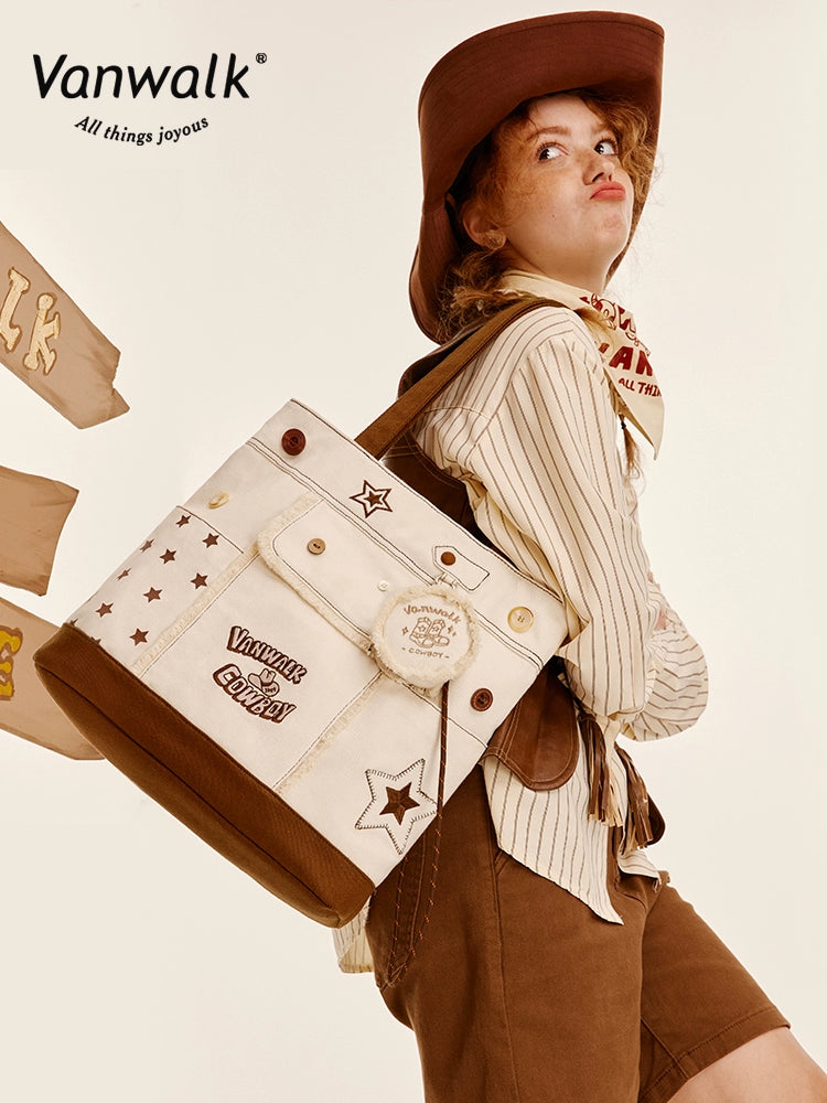 VANWALK Cowboy Denim Serie Embroidered Shoulder Bag | Bag | Three