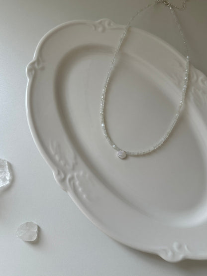 Ocean Letter Shell Natural Stone Necklace