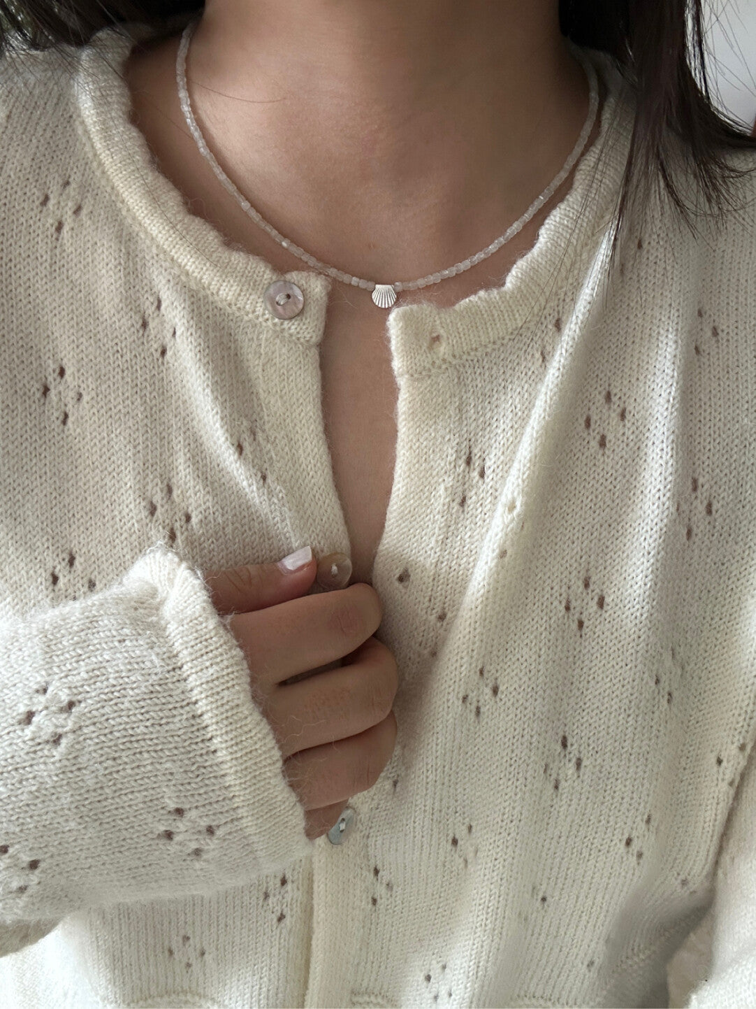 Ocean Letter Shell Natural Stone Necklace