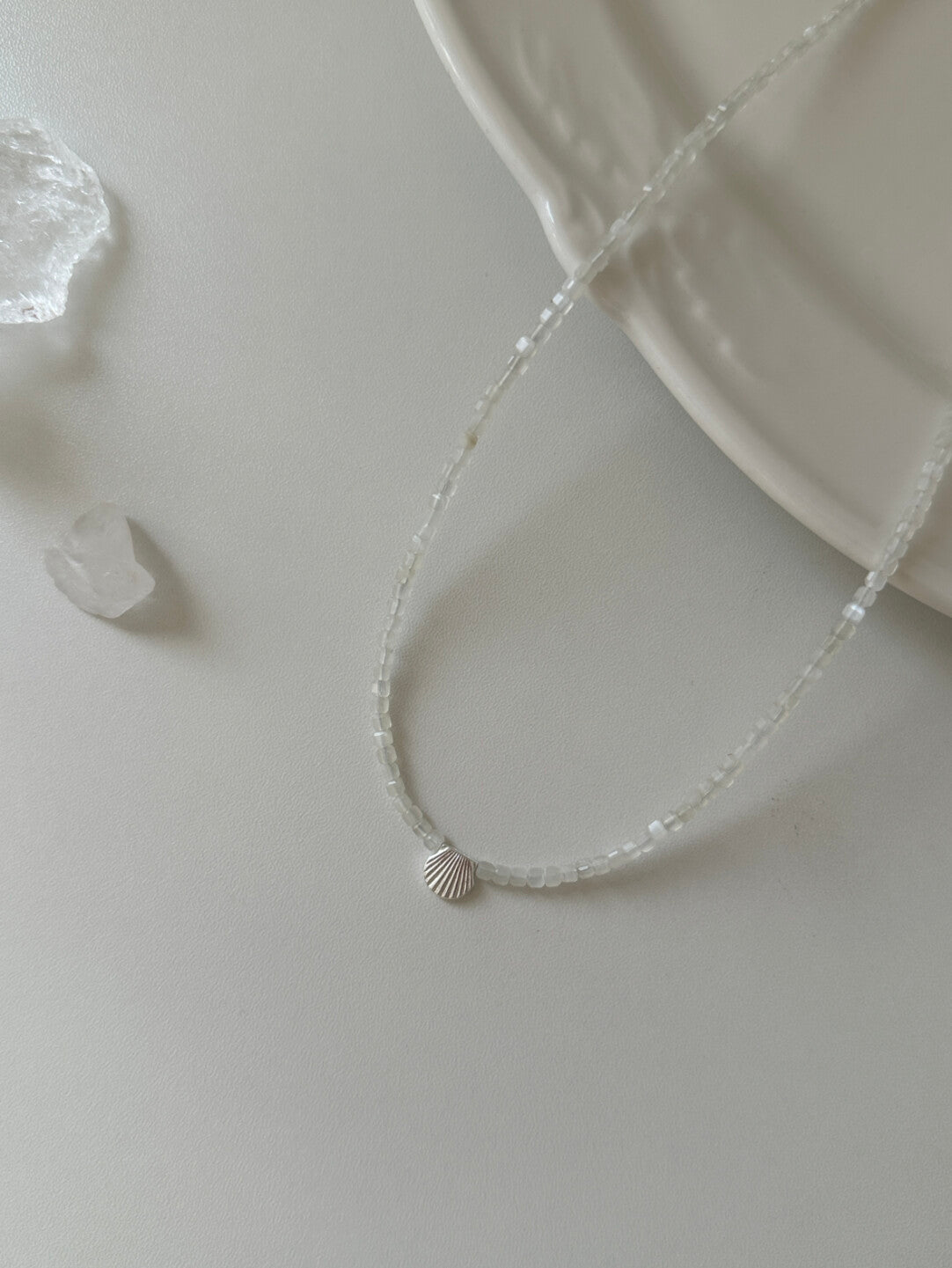 Ocean Letter Shell Natural Stone Necklace