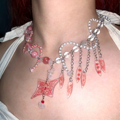 Odd Little Star Beaded Tassel Choker