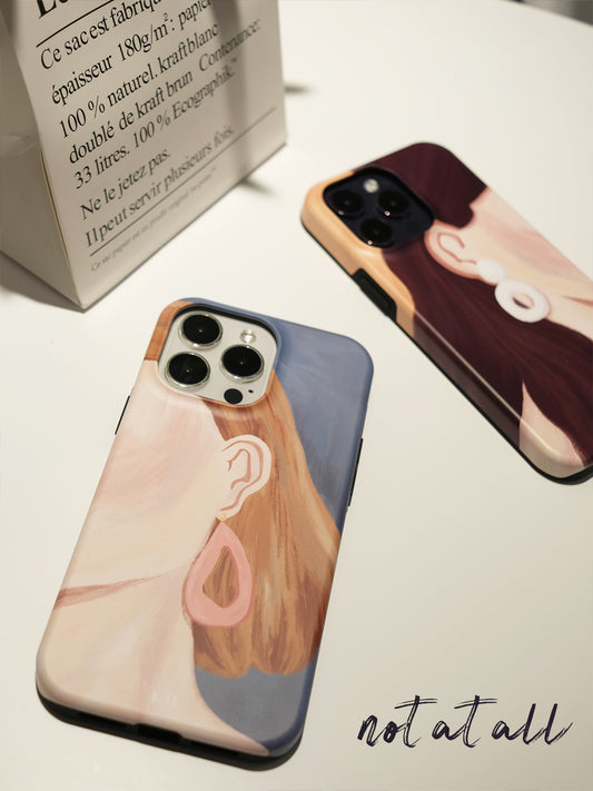 Oil Painting Girl Printed Double layer Phone Case