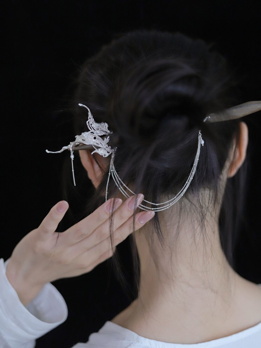 Orchid Silver Hairpin