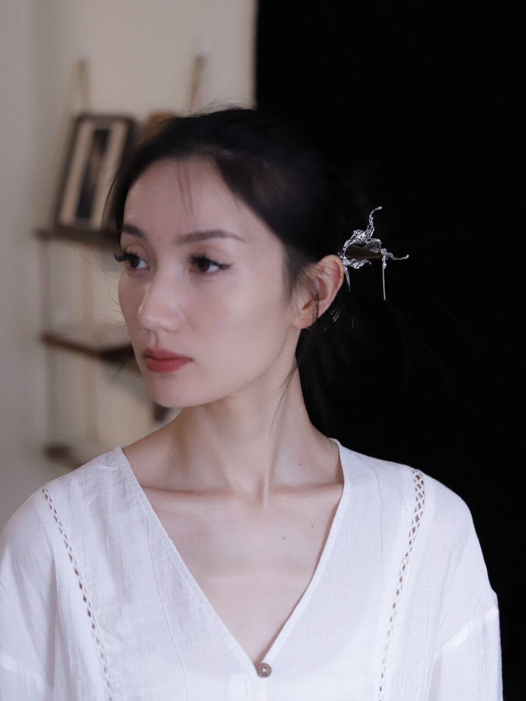 Orchid Silver Hairpin