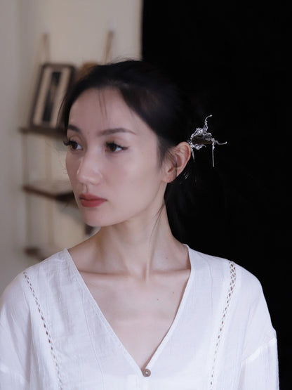 Orchid Silver Hairpin