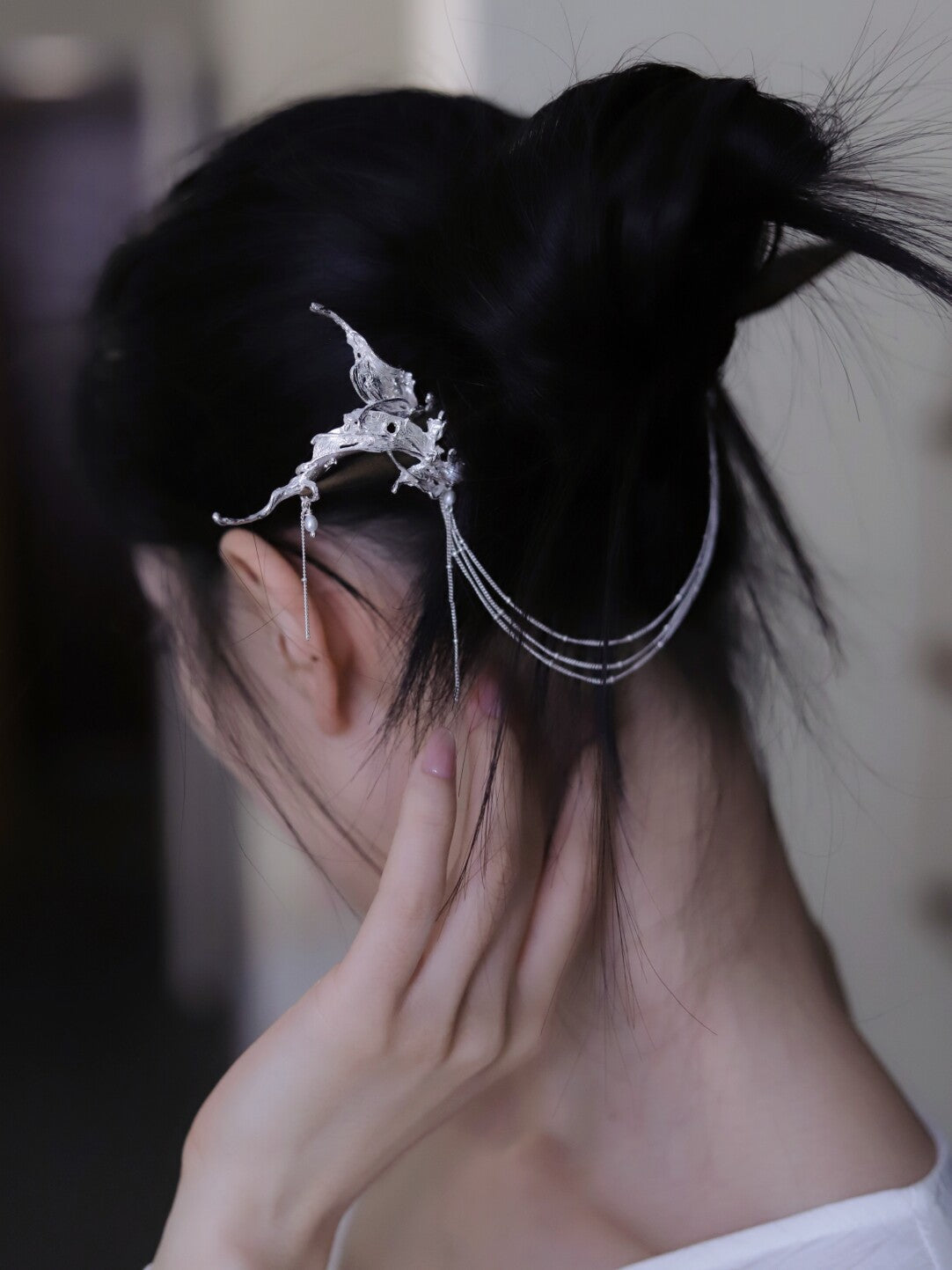 Orchid Silver Hairpin