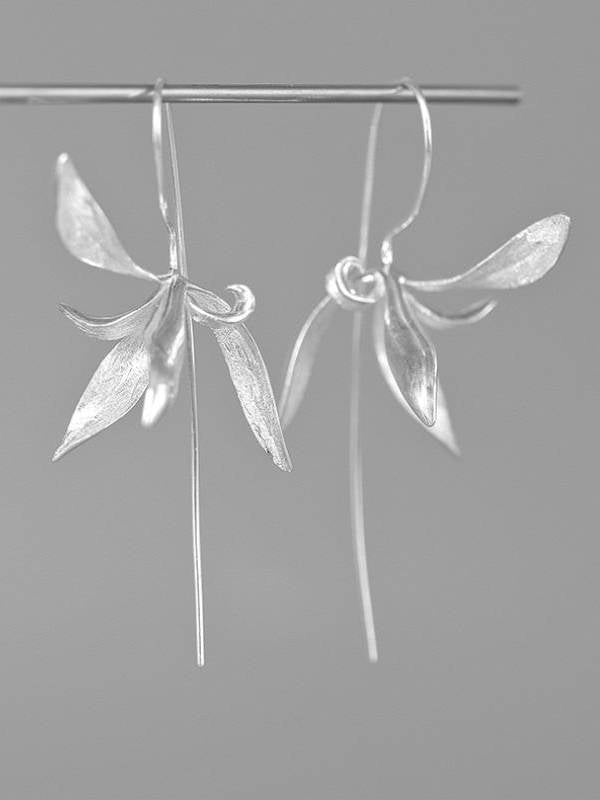 Orchid in the Valley Silver Earrings