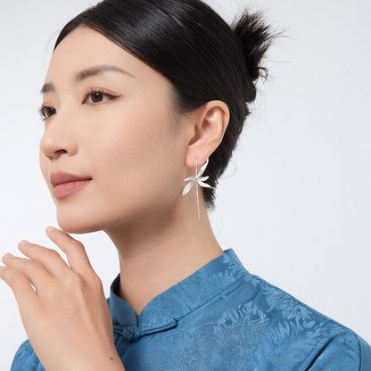 Orchid in the Valley Silver Earrings