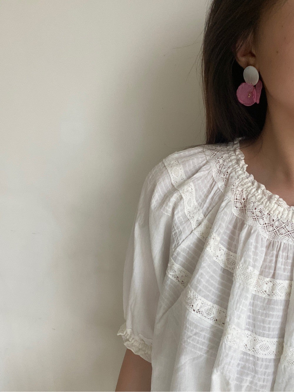 Organza Rose Shell Earrings