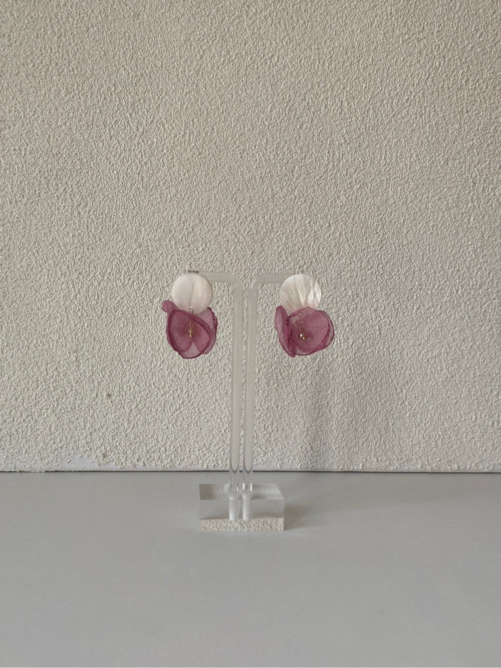 Organza Rose Shell Earrings