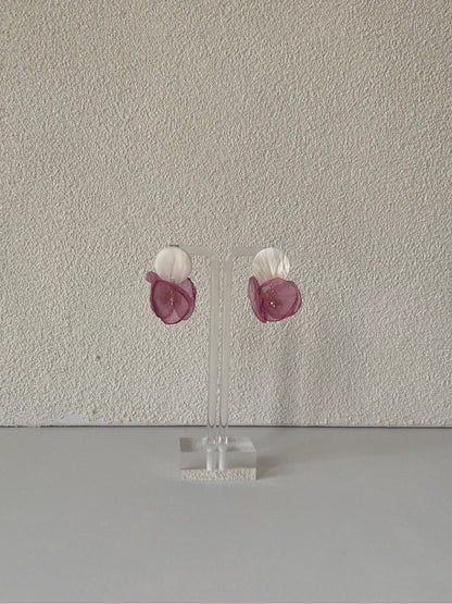 Organza Rose Shell Earrings