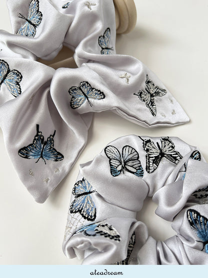 Original Chinoiserie Butterfly Embroidered Hair Scrunchie