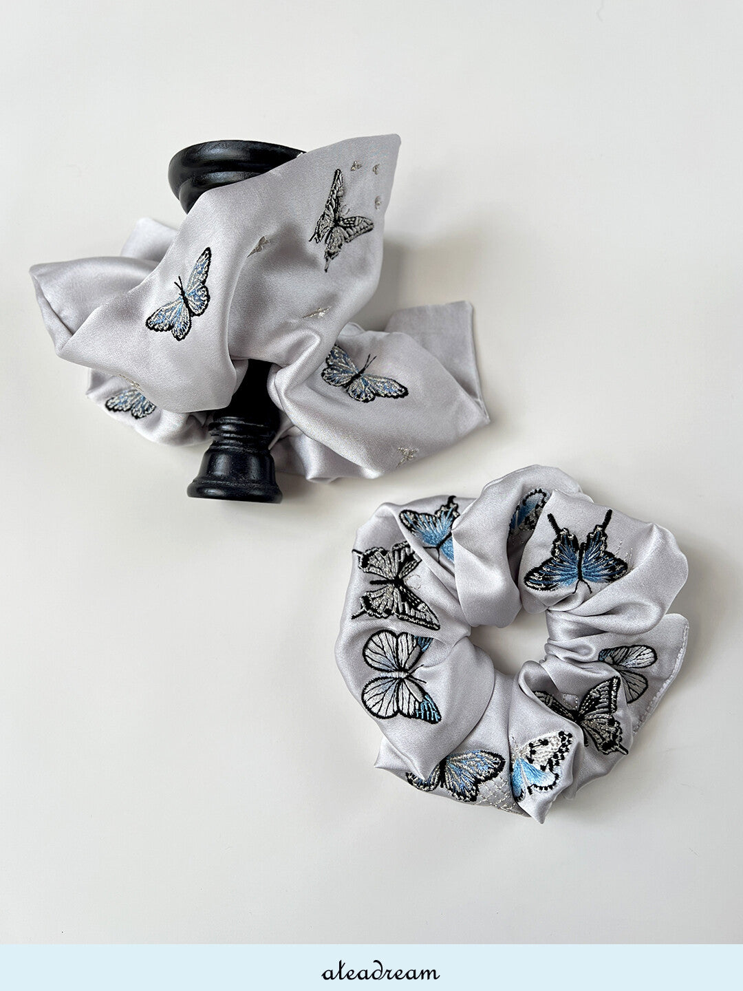 Original Chinoiserie Butterfly Embroidered Hair Scrunchie