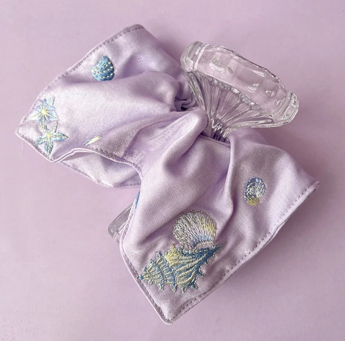Original Ocean Melody Embroidered Hair Scrunchie