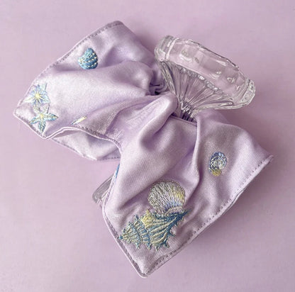 Original Ocean Melody Embroidered Hair Scrunchie
