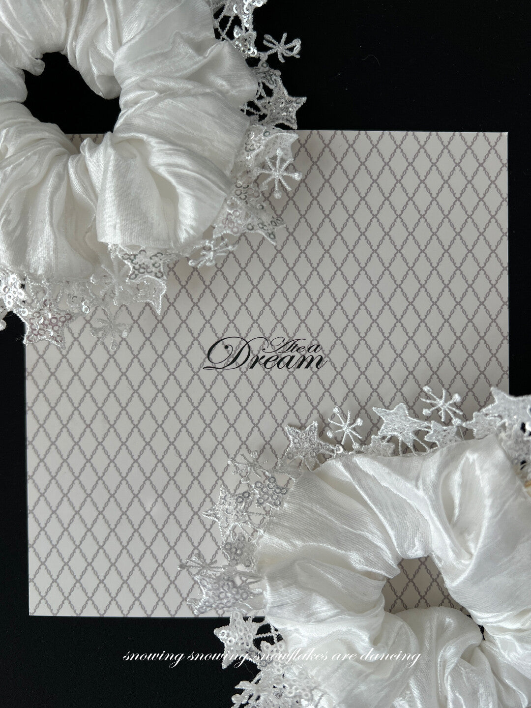 Original Pure White Star Embellished Hair Scrunchie