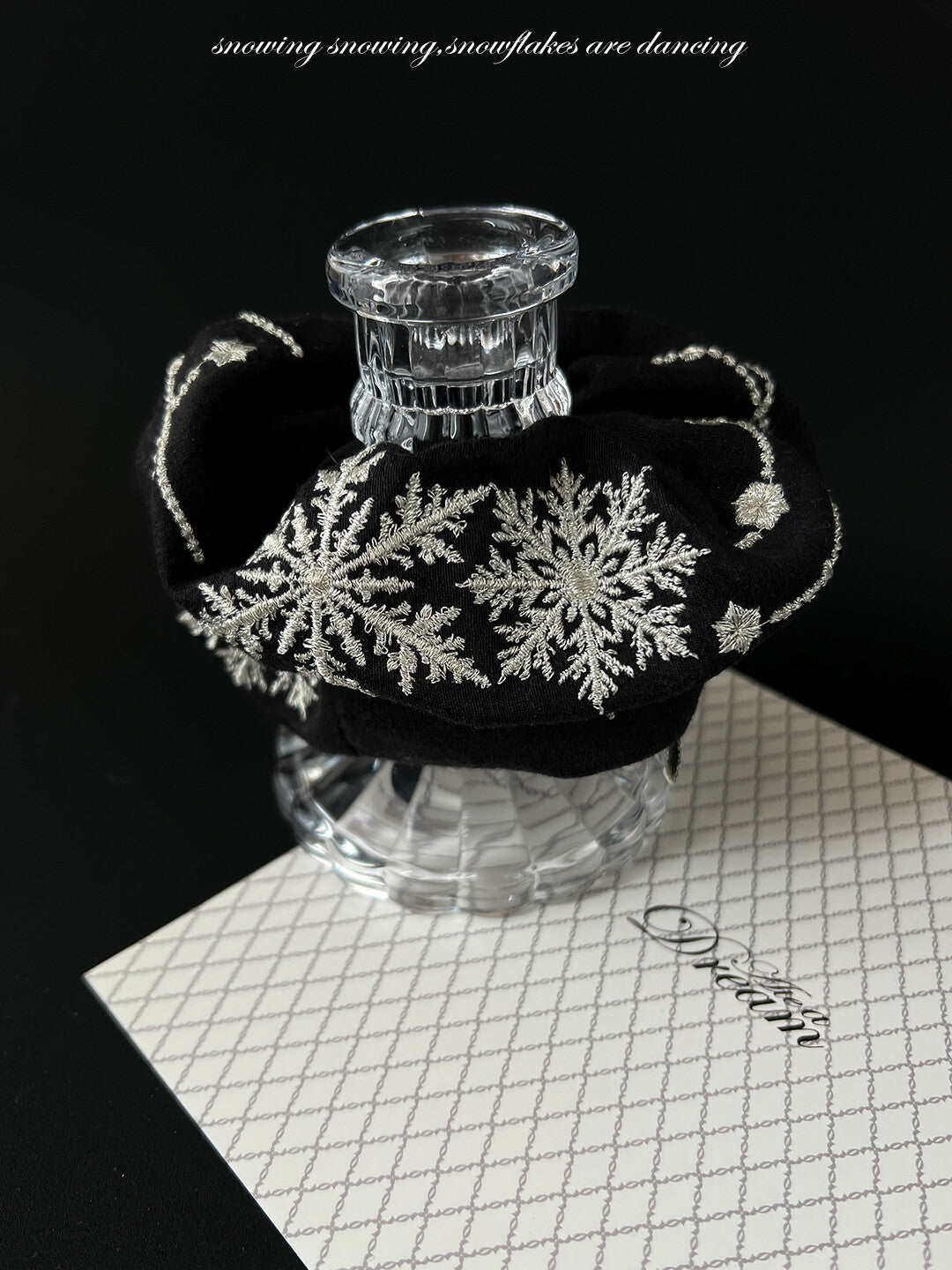 Original Snowflake Embroidered Hair Scrunchie