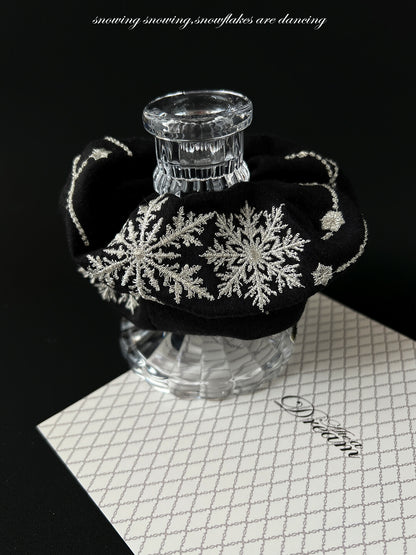 Original Snowflake Embroidered Hair Scrunchie