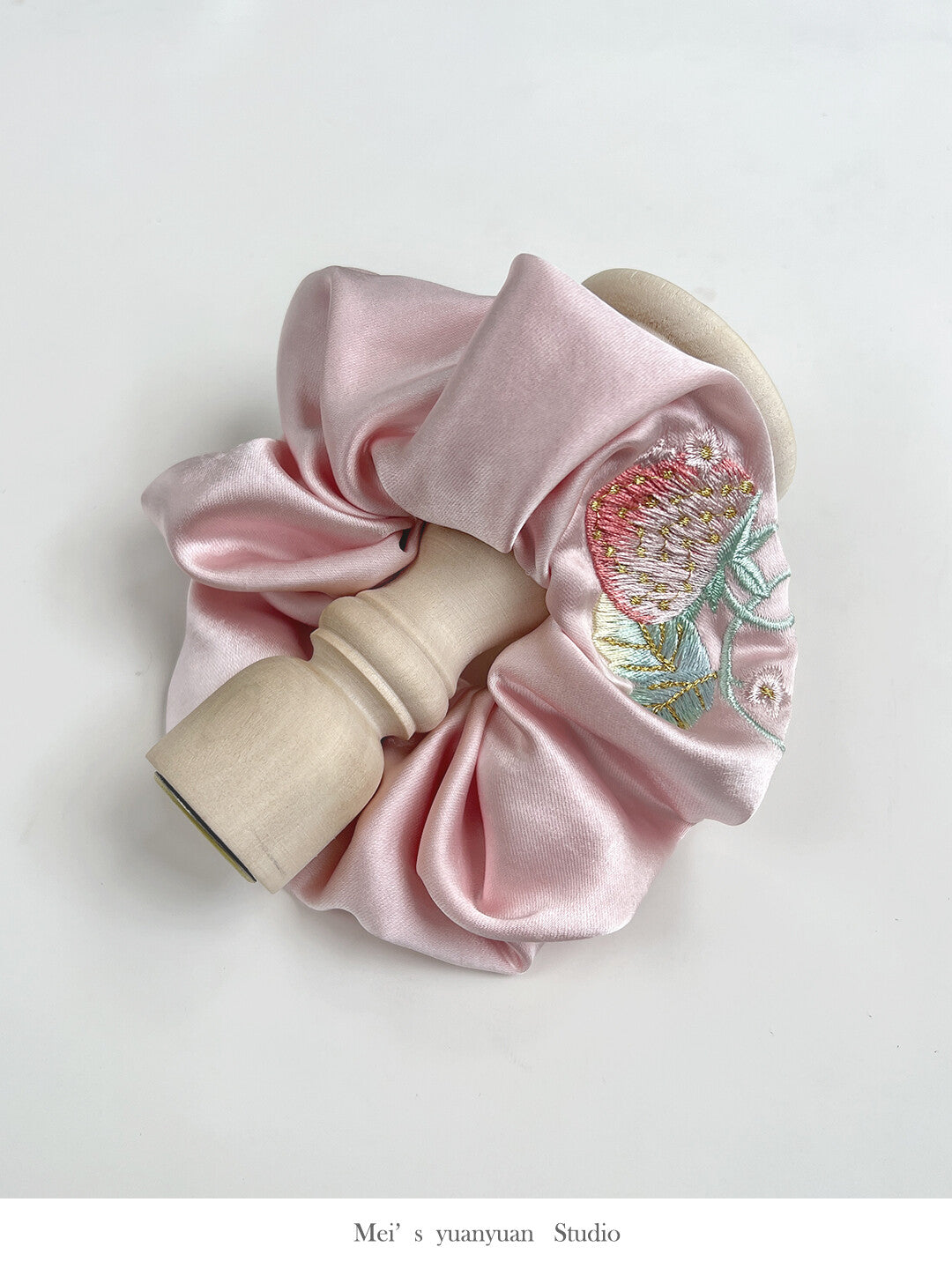 Original Strawberry Embroidered Hair Scrunchie
