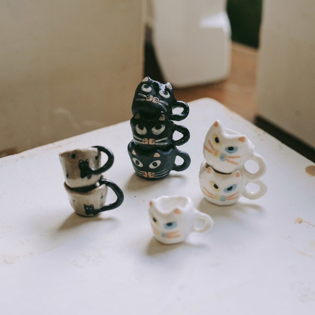「 Original」Creative Handmade Cat Mini Cup Necklace