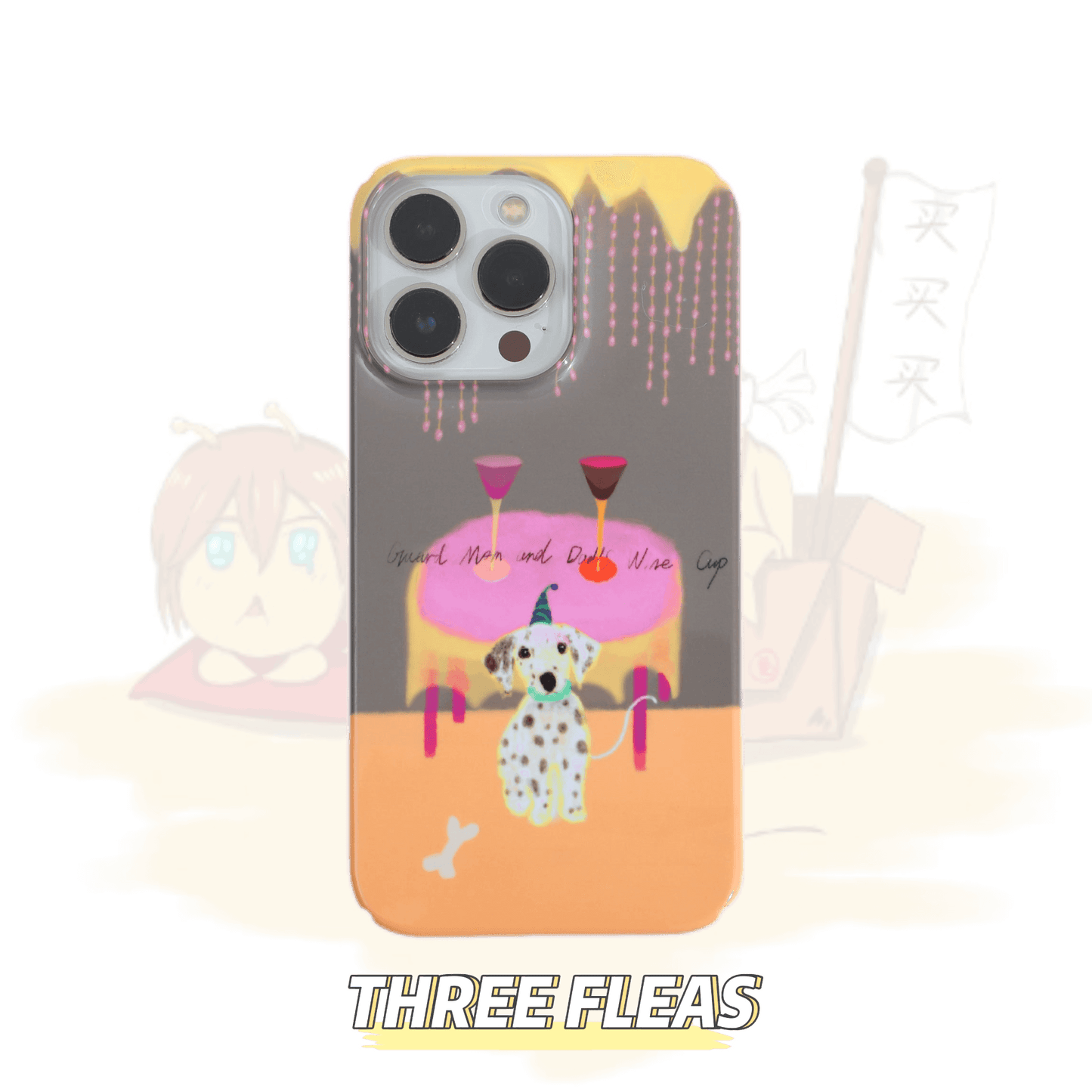 「Original」Dalmatians guarding wine glasses phone case
