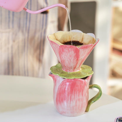 「 Original」Handmade Ceramic Flower Coffee Filter Set