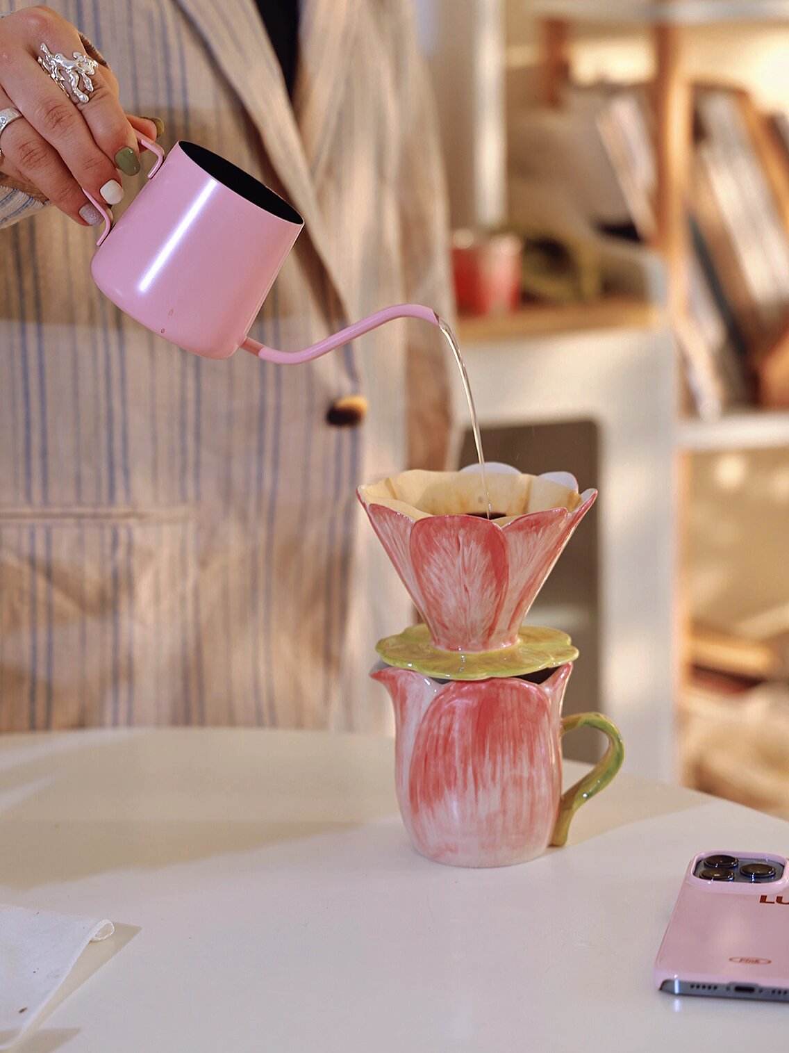 「 Original」Handmade Ceramic Flower Coffee Filter Set