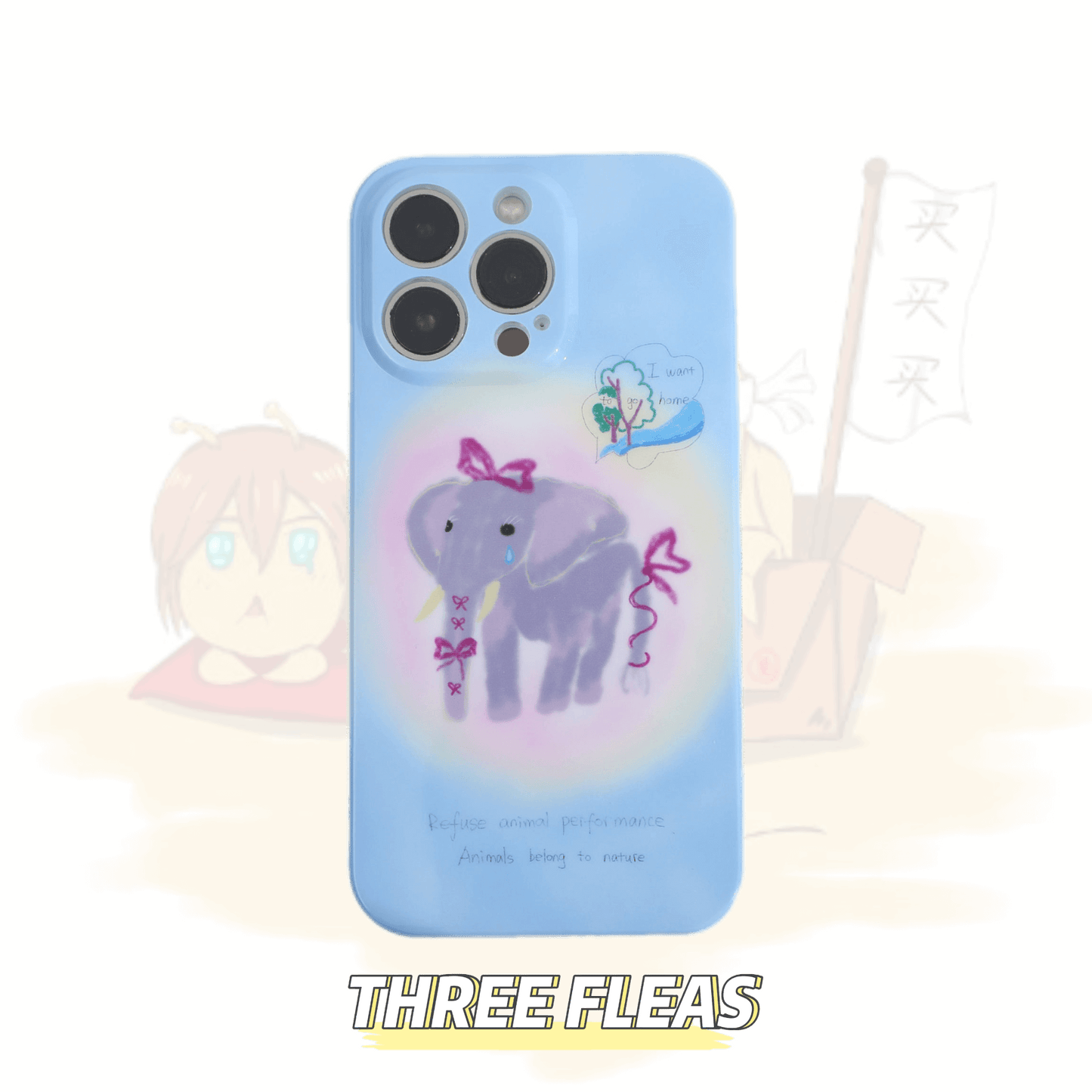 「Original」Watercolor painting free elephant phone case