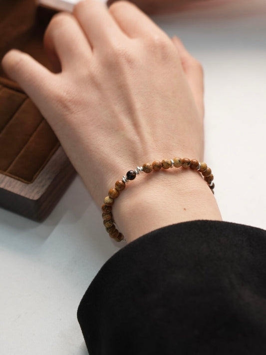 Over the Hills Picture Jasper Beaded Bracelet